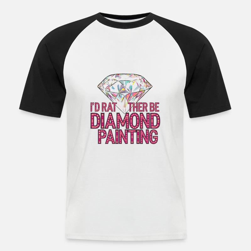 Diamond Painting Diamond Painter - Männer Baseball-T-Shirt - Weiß/Schwarz