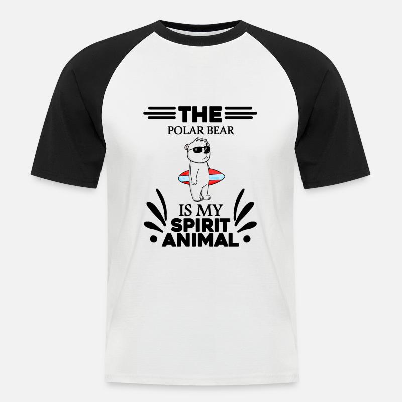 Eisbär Polarbär Bär - Männer Baseball-T-Shirt - Weiß/Schwarz