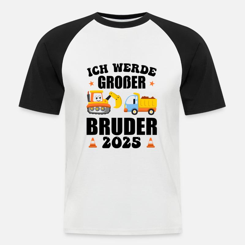 Ich Werde Großer Bruder 2025 - Männer Baseball-T-Shirt - Weiß/Schwarz