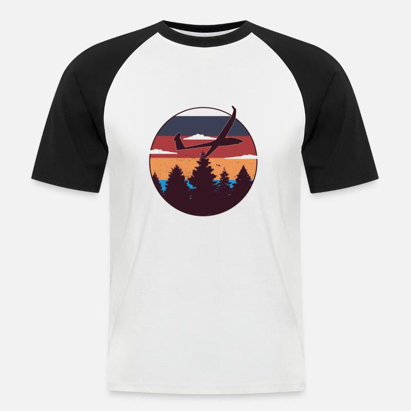 Rc-flugzeug Segelflugzeug Modellflugzeug Pilot - Männer Baseball-T-Shirt - Weiß/Schwarz