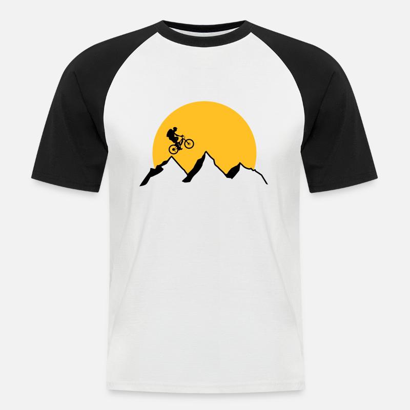 Mountainkiber - Männer Baseball-T-Shirt - Weiß/Schwarz