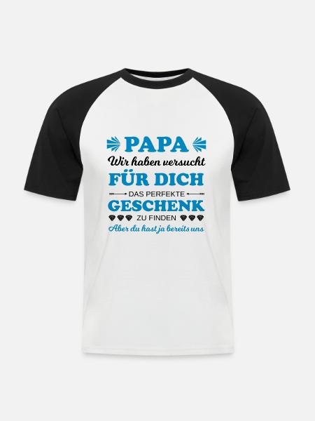 Perfect gift for dad - Men's Baseball T-Shirt - white/black