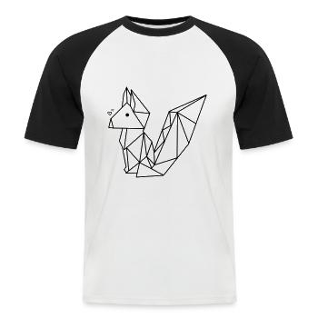 Fuchs - Männer Baseball-T-Shirt - Weiß/Schwarz - Vorne - Nik (191cm)
