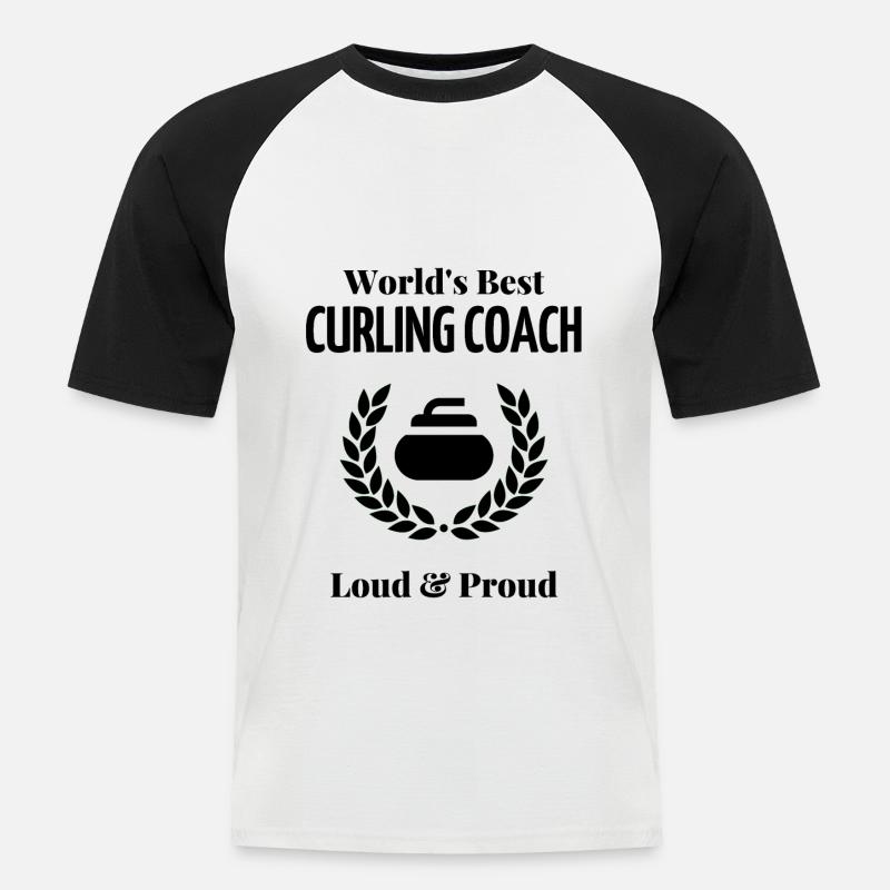 Der beste Curling-Trainer der Welt. - Männer Baseball-T-Shirt - Weiß/Schwarz