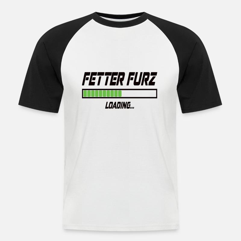 Fetter Furz Loading... - Männer Baseball-T-Shirt - Weiß/Schwarz