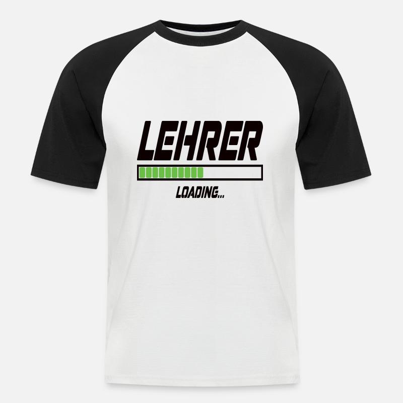 Lehrer Loading... - Männer Baseball-T-Shirt - Weiß/Schwarz