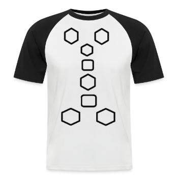 Formes - T-shirt baseball manches courtes Homme - blanc/noir - Devant - Nik (191cm)