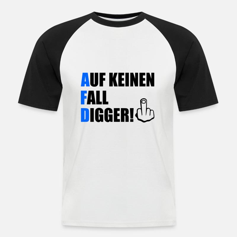 auf keinen fall digga - Männer Baseball-T-Shirt - Weiß/Schwarz