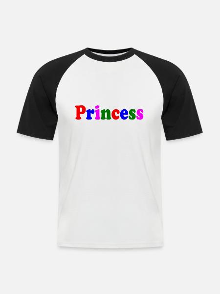 Princess - Männer Baseball-T-Shirt - Weiß/Schwarz