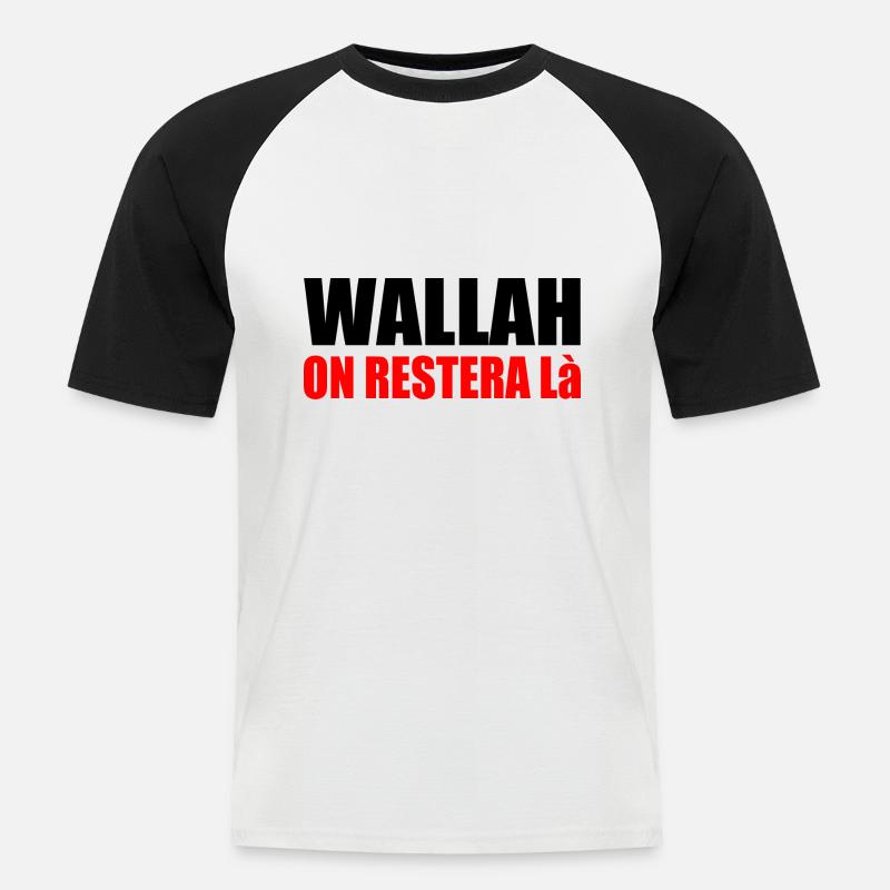 Wallah wird es dabei belassen - Männer Baseball-T-Shirt - Weiß/Schwarz