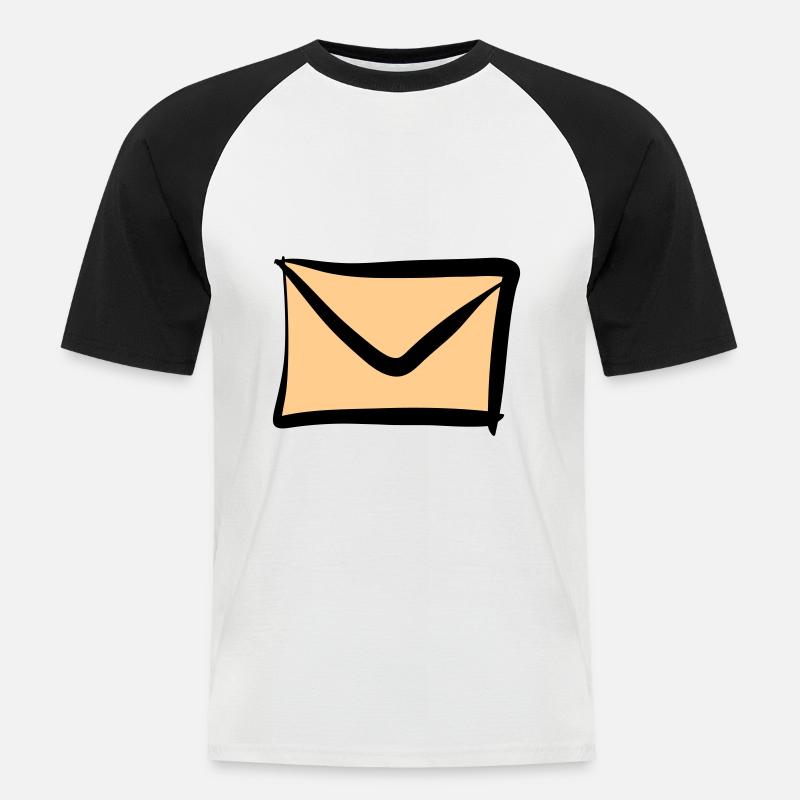 Letter / Envelope icon. Post / E-Mail. - Men's Baseball T-Shirt - white/black