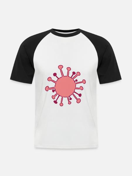 Influenza Virus Virus Biologi Corona Covid-19 - Kortærmet herre-baseballshirt - hvid/sort