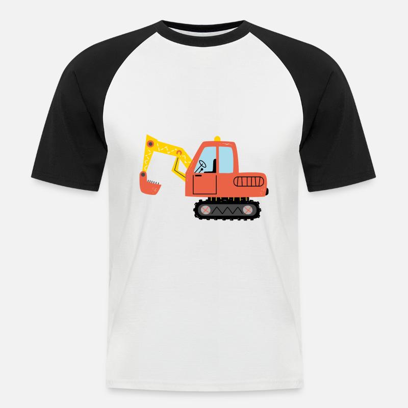 Baumaschinen Bagger Bagger Baustelle - Männer Baseball-T-Shirt - Weiß/Schwarz