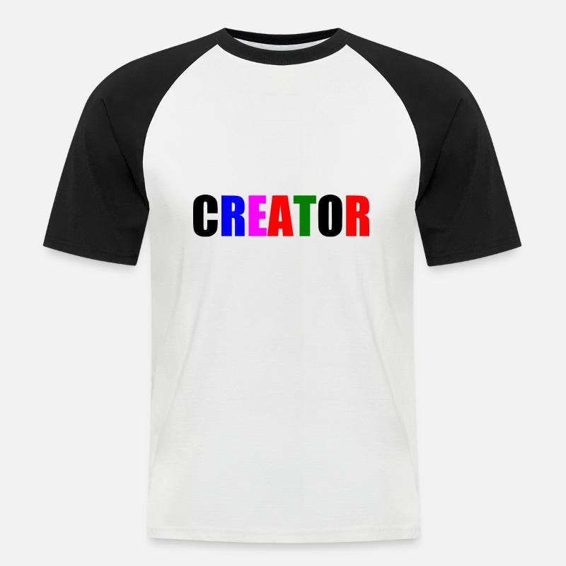 Creator - Männer Baseball-T-Shirt - Weiß/Schwarz