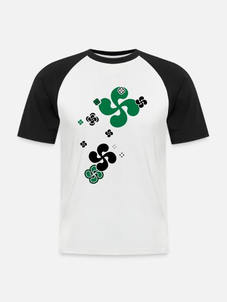 Croix Basque star - T-shirt baseball manches courtes Homme - blanc/noir