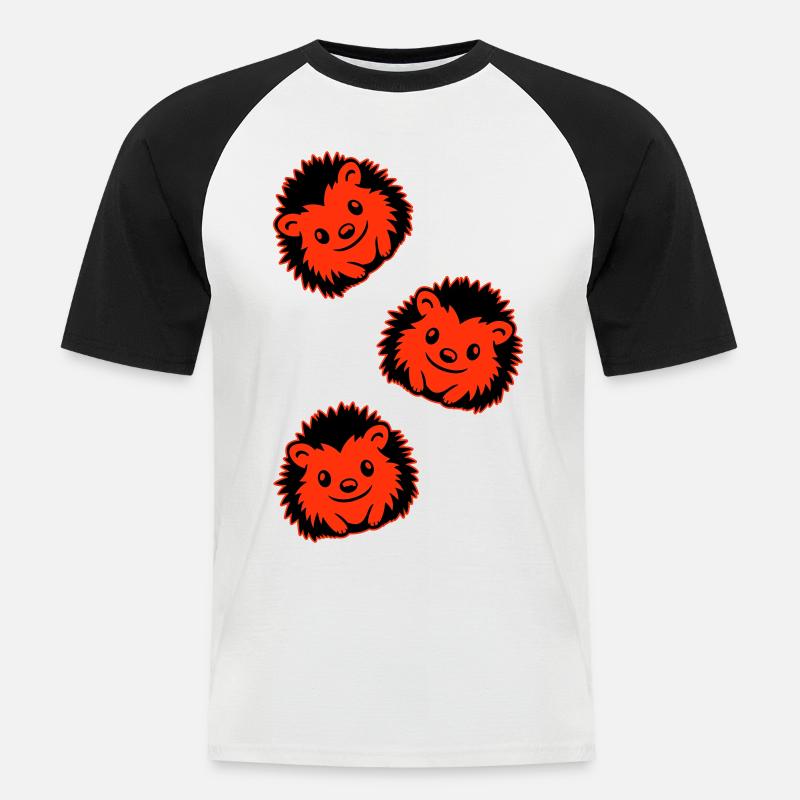 Hedgehog Comic Cute - Men's Baseball T-Shirt - white/black
