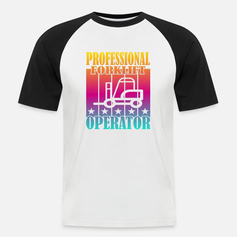 Professional Forklift Operator - Männer Baseball-T-Shirt - Weiß/Schwarz