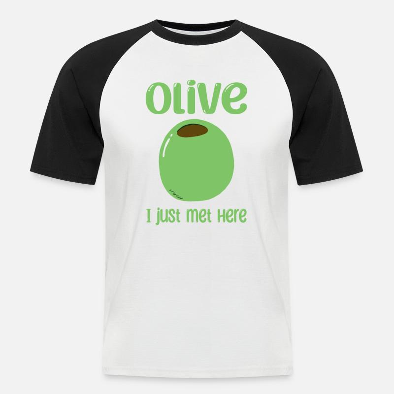 Olive Ich Habe Sie Gerade Erst Kennengelernt - Männer Baseball-T-Shirt - Weiß/Schwarz
