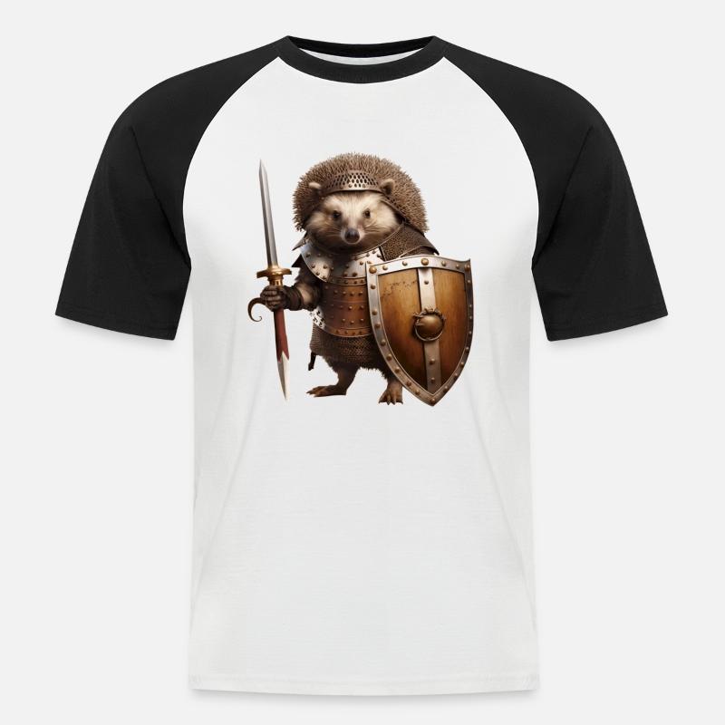Igel der Welt, wehrt euch - Männer Baseball-T-Shirt - Weiß/Schwarz