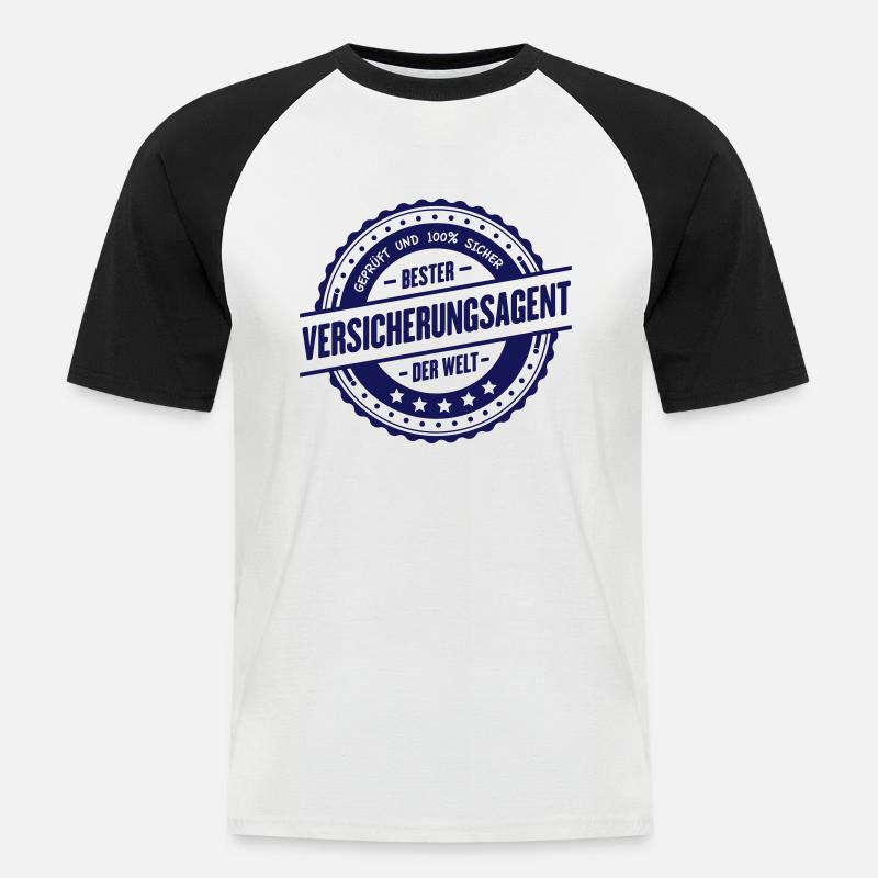 Bester Versicherungsagent - Männer Baseball-T-Shirt - Weiß/Schwarz