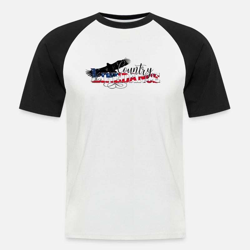 kl_linedance68d - Männer Baseball-T-Shirt - Weiß/Schwarz