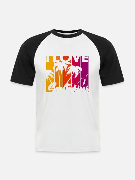 ich liebe santorini - Männer Baseball-T-Shirt - Weiß/Schwarz