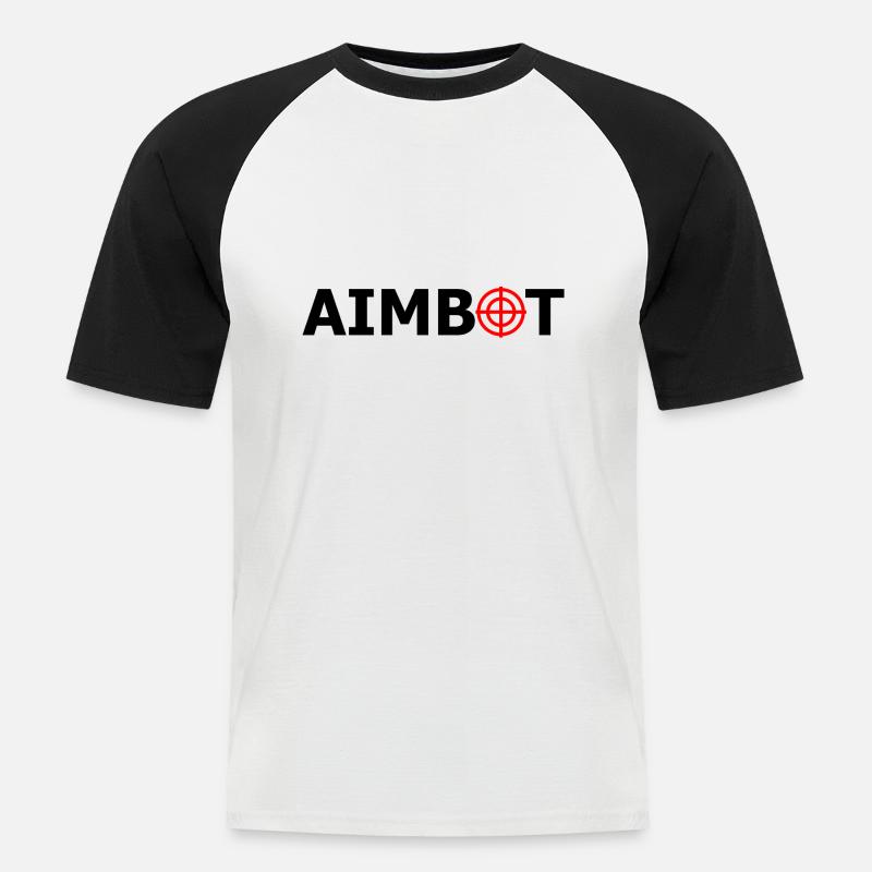 AIMBOT - Männer Baseball-T-Shirt - Weiß/Schwarz