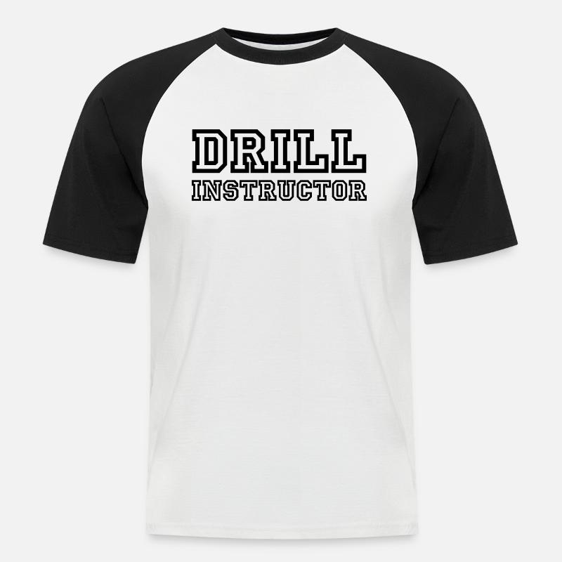 Drill Instructor - Männer Baseball-T-Shirt - Weiß/Schwarz
