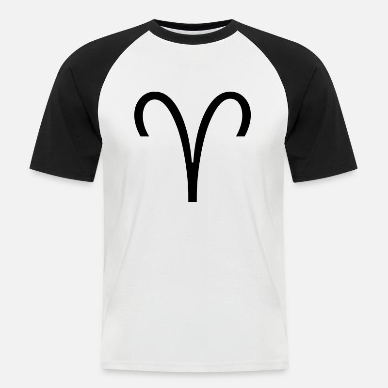 Sternzeichen: Widder - Männer Baseball-T-Shirt - Weiß/Schwarz