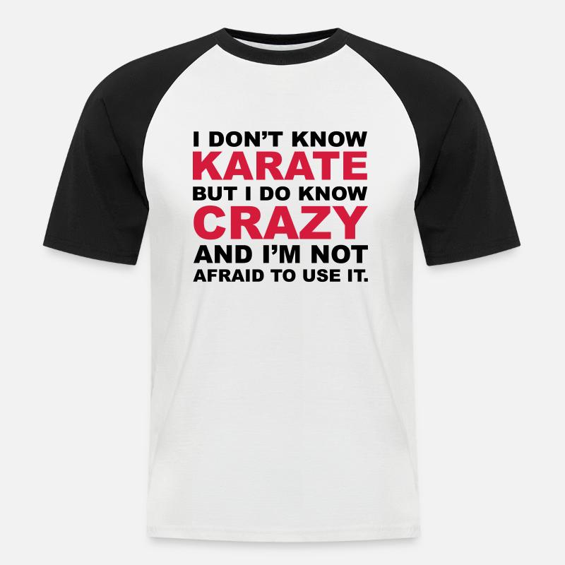 Crazy - Männer Baseball-T-Shirt - Weiß/Schwarz