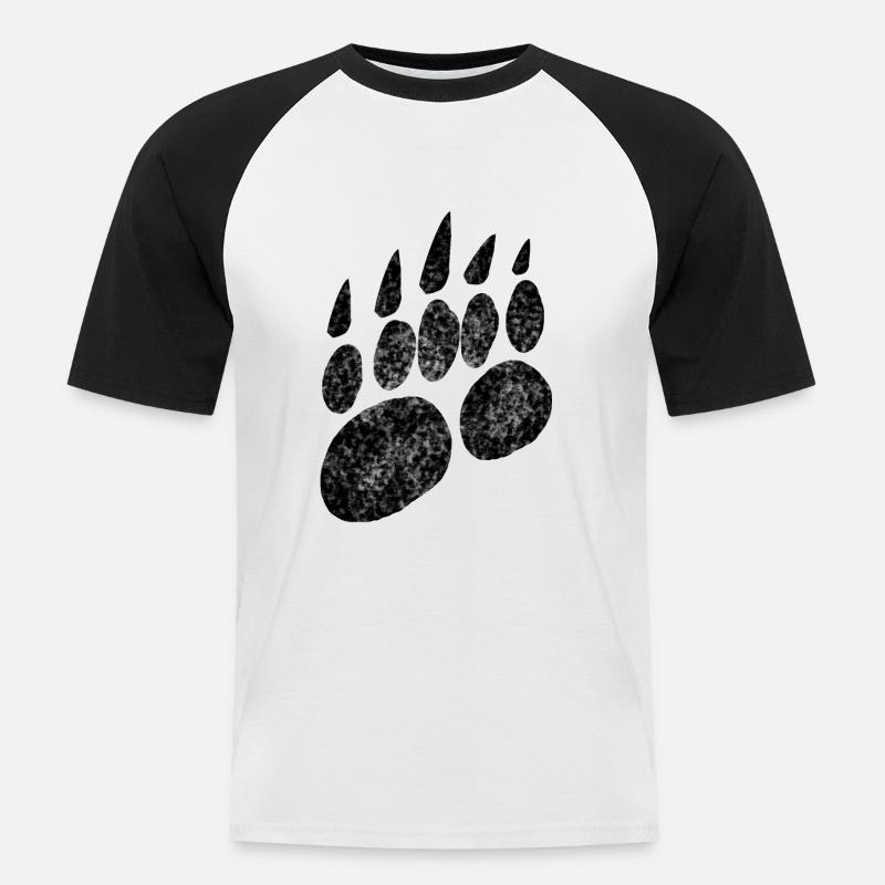 Bärentatze Bärenklaue Pranke - Männer Baseball-T-Shirt - Weiß/Schwarz