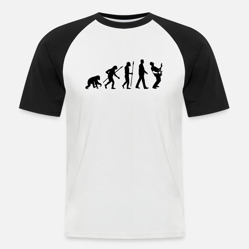 evolution_rocks_032012_l1c - Men's Baseball T-Shirt - white/black