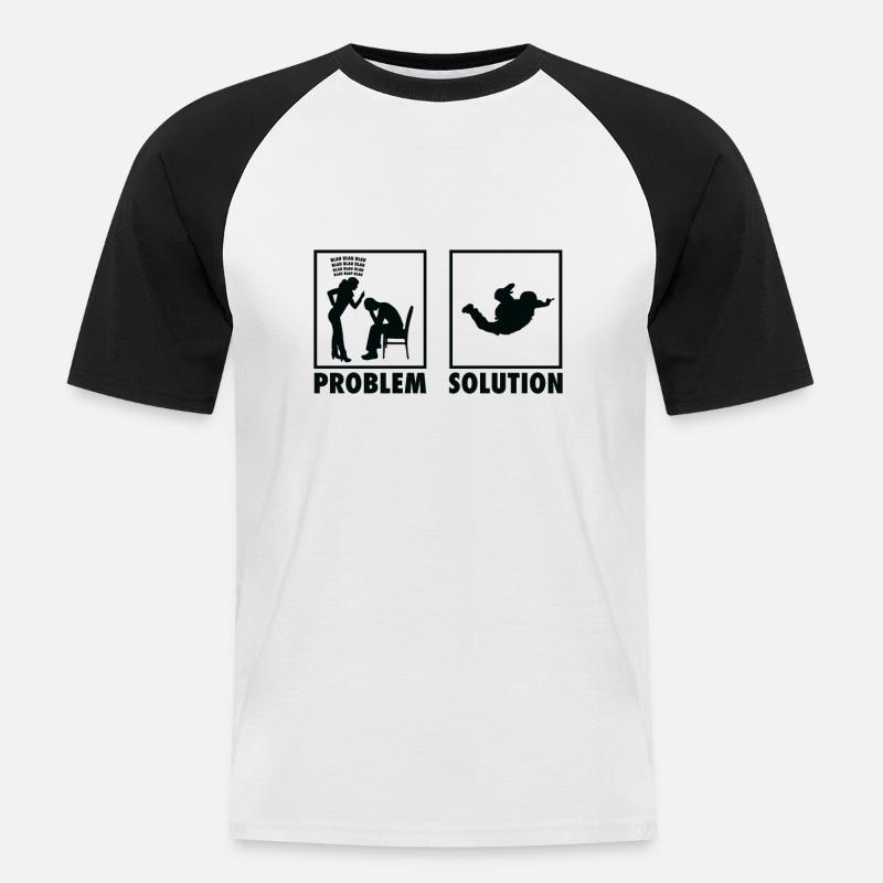 Skydiving Skydivers Statement Problem Solution. - Men's Baseball T-Shirt - white/black