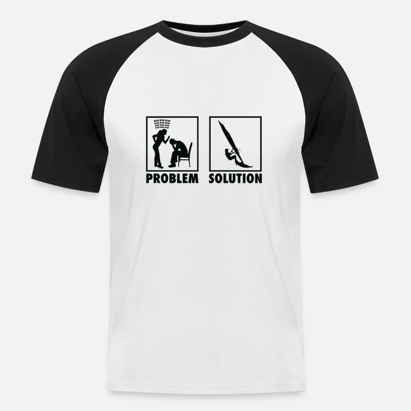 Windsurfing Windsurfer Statement Problem Solution. - Men's Baseball T-Shirt - white/black