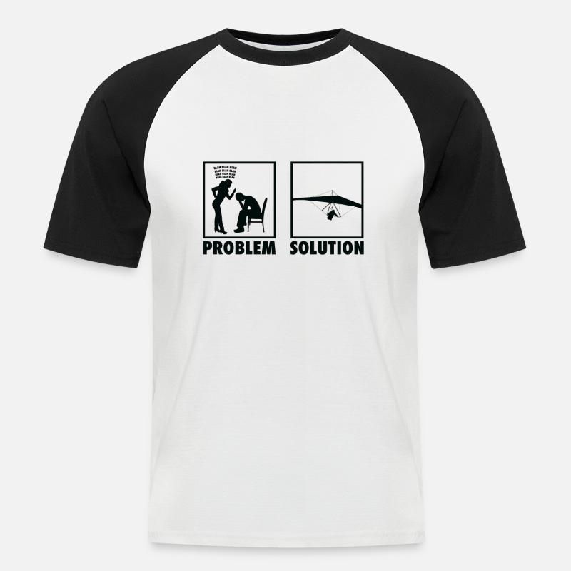Paragliding Paragliders Statement Problem - Männer Baseball-T-Shirt - Weiß/Schwarz