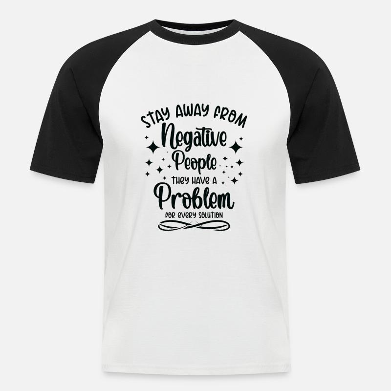Problem Solution Critical Thinkers Positive - Men's Baseball T-Shirt - white/black