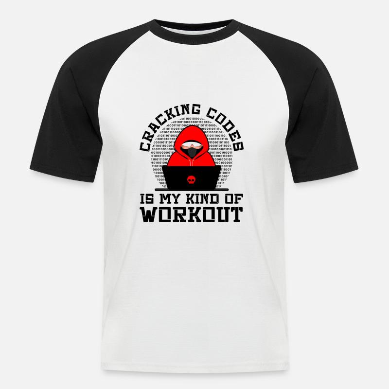 Cybersecurity Professional Hacker Cracking Codes - Männer Baseball-T-Shirt - Weiß/Schwarz