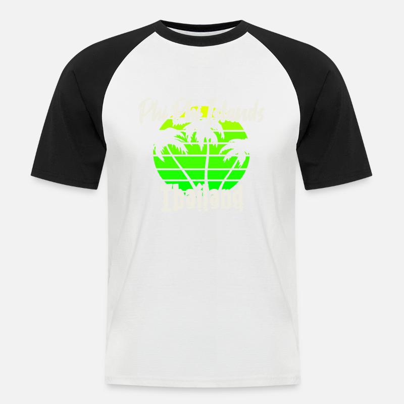 Phi Phi Islands Thailand - Männer Baseball-T-Shirt - Weiß/Schwarz