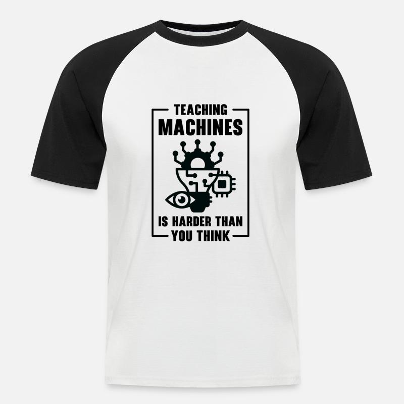 Teaching Machine Learning Artificial Intelligence - Men's Baseball T-Shirt - white/black