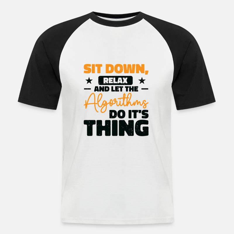 Computer Algorithmus Programmierer Künstliche - Männer Baseball-T-Shirt - Weiß/Schwarz