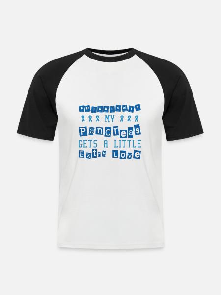 Diabetische Bauchspeicheldrüse - Männer Baseball-T-Shirt - Weiß/Schwarz