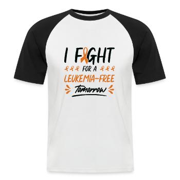 Leukämie-Überlebende Krebsschleife - Männer Baseball-T-Shirt - Weiß/Schwarz - Vorne - Nik (191cm)