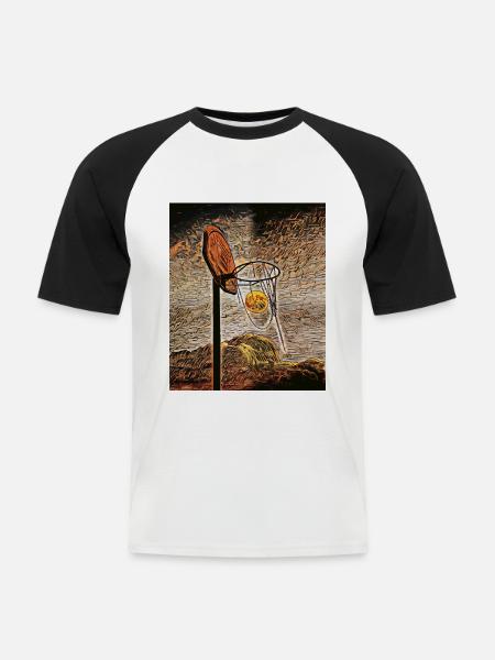 Moonlight Basketball - Men's Baseball T-Shirt - white/black