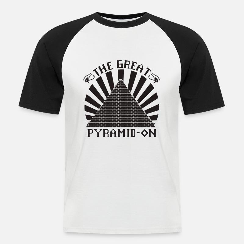 Die Große Pyramide - Männer Baseball-T-Shirt - Weiß/Schwarz