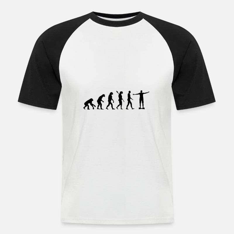 Hoverboard Evolution - Männer Baseball-T-Shirt - Weiß/Schwarz