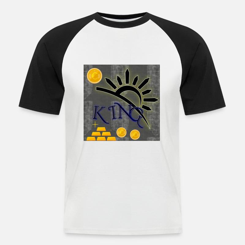 KING - Club WoW - Männer Baseball-T-Shirt - Weiß/Schwarz