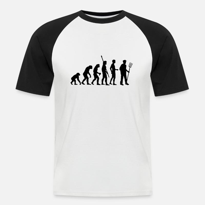 evolution_bauer_b - T-shirt baseball manches courtes Homme - blanc/noir