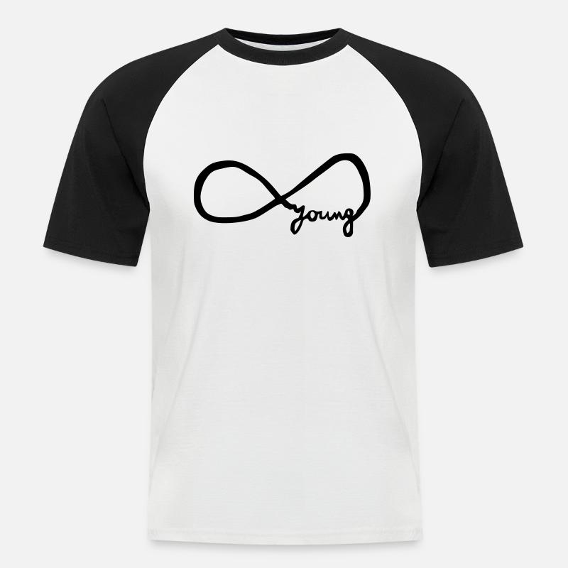infinity_young - Männer Baseball-T-Shirt - Weiß/Schwarz