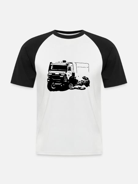 Rally Dakar - Truck Race - Men's Baseball T-Shirt - white/black