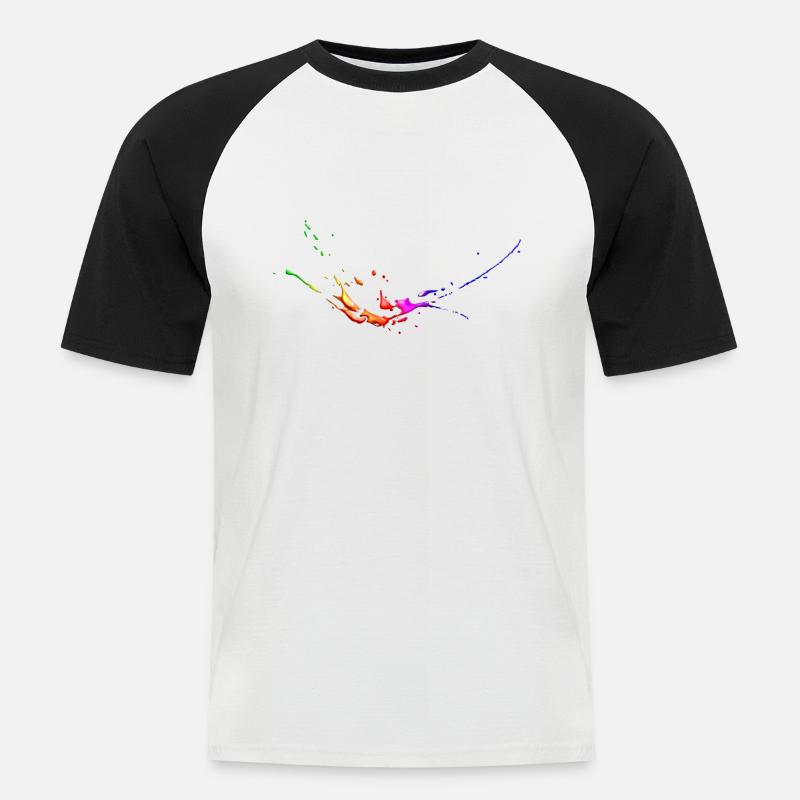 splash4 - Männer Baseball-T-Shirt - Weiß/Schwarz